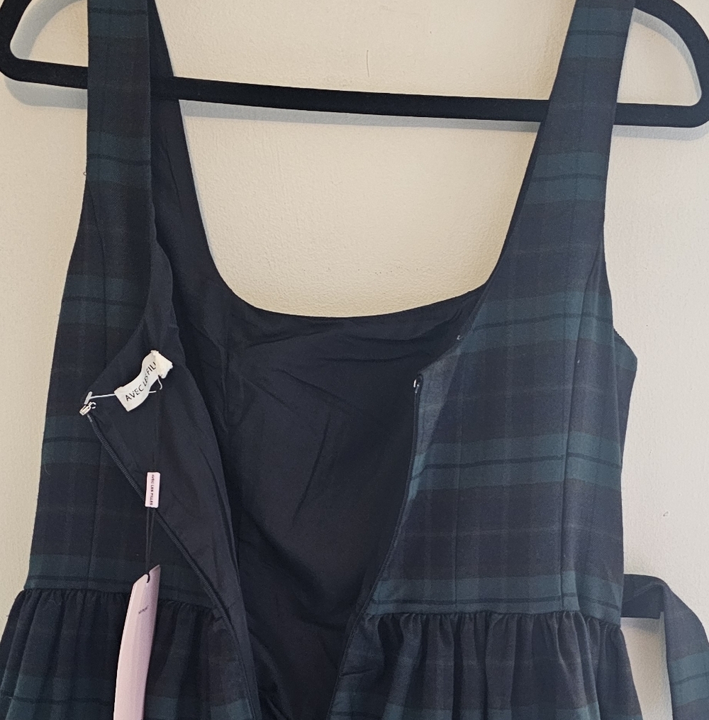 NWT Avec Les Filles Plaid Bow Fit & Flare Mini Dress Size 8 - Picture 8 of 10